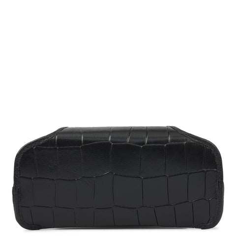 Croco Leather Spectacle Case - Black