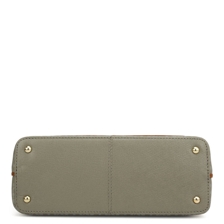 Small Monogram Leather Sling - Stone Grey