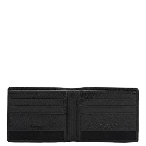Black Bifold Leather Mens Wallet