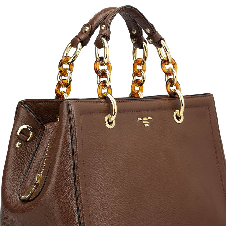 Medium Franzy Leather Satchel - Date