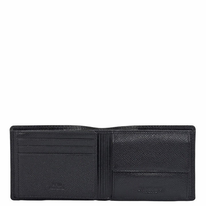 Black Bifold Leather Mens Wallet