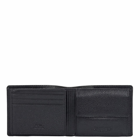 Black Bifold Leather Mens Wallet