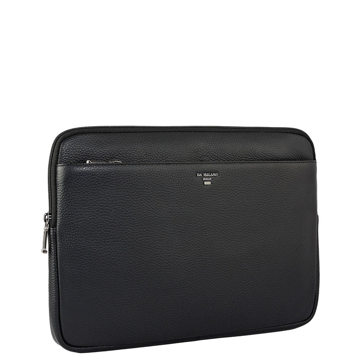 Wax Leather Laptop Sleeve - Black