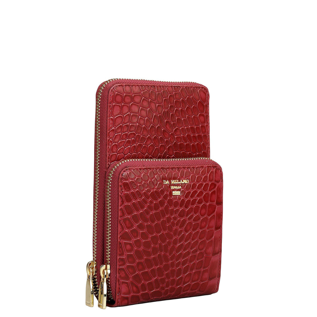 Croco Leather Crossbody - Plumberry
