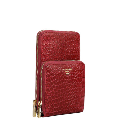 Croco Leather Crossbody - Plumberry