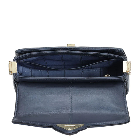 Small Quilting Leather Satchel - Mid Night Blue