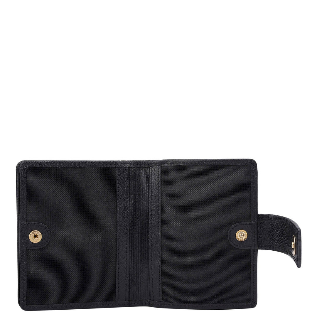 Monogram Leather Ladies Wallet - Black