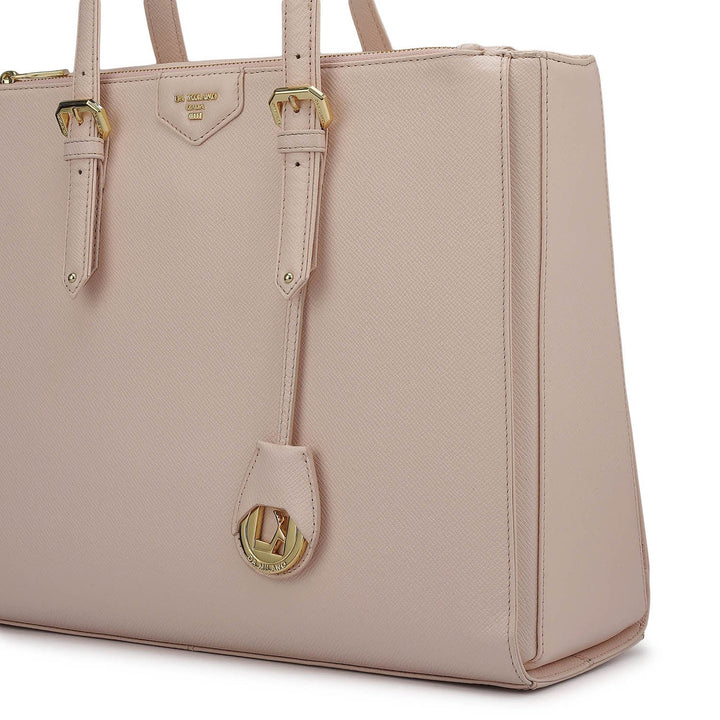 Large Franzy Leather Shoulder Bag - Blush