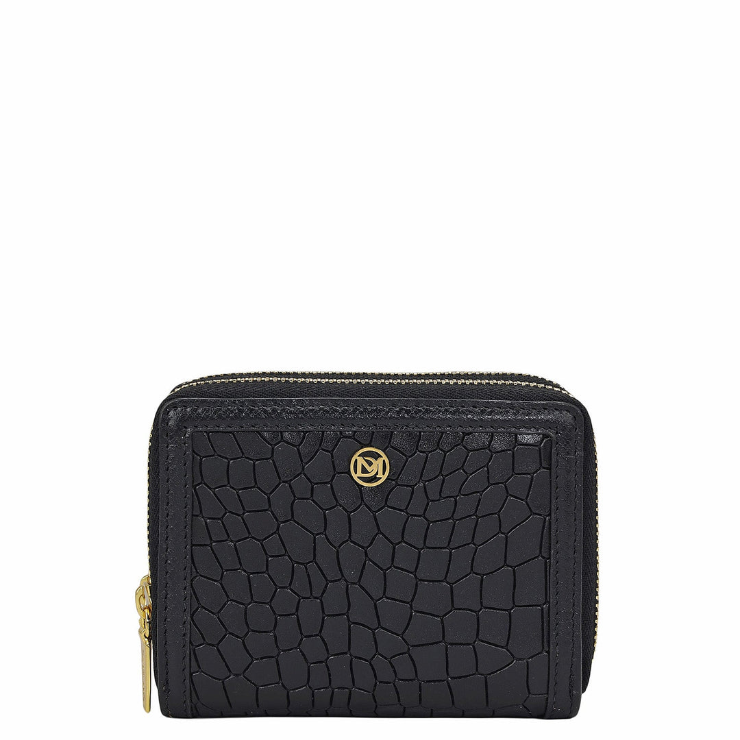 Croco Leather Ladies Wallet - Black