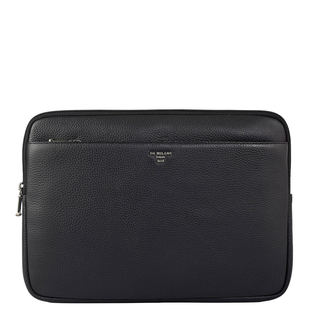 Wax Leather Laptop Sleeve - Black
