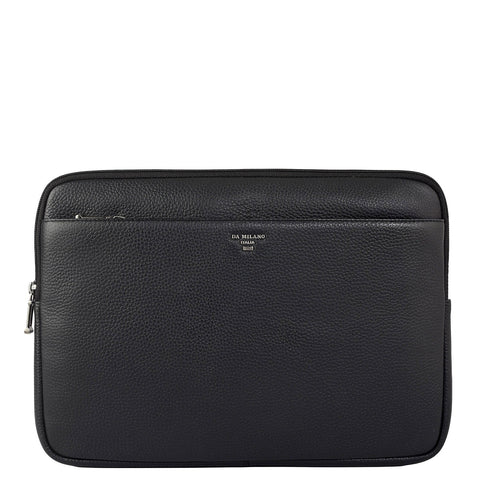 Wax Leather Laptop Sleeve - Black