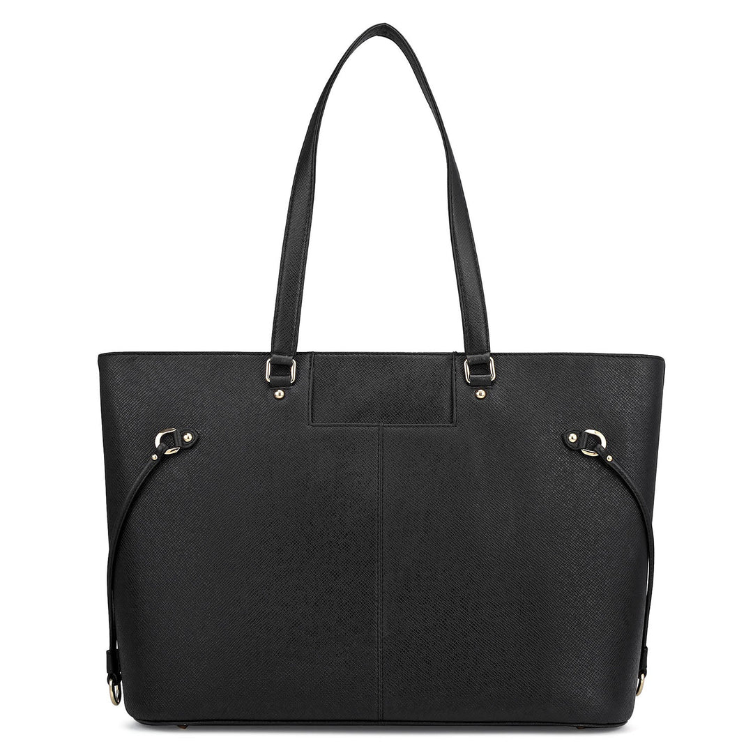 Large Franzy Leather Tote - Black