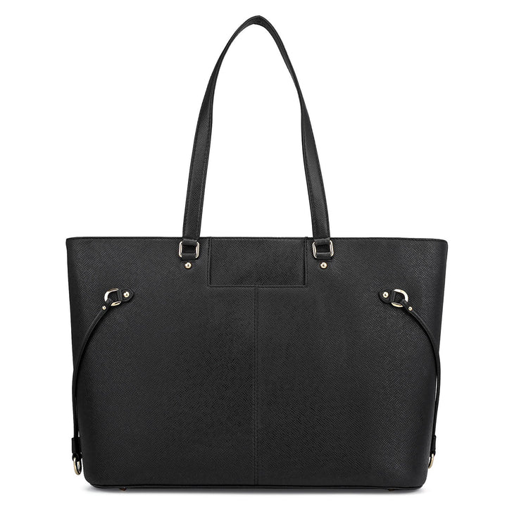 Large Franzy Leather Tote - Black