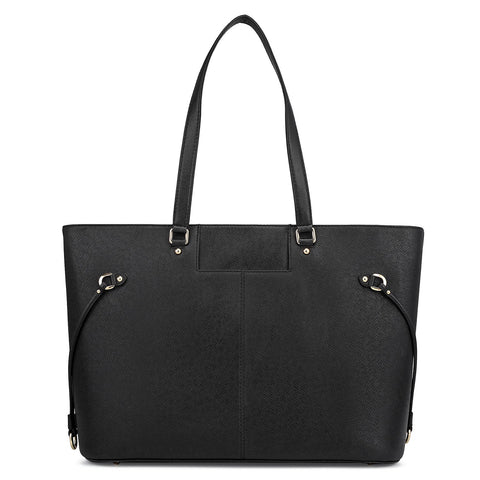 Large Franzy Leather Tote - Black