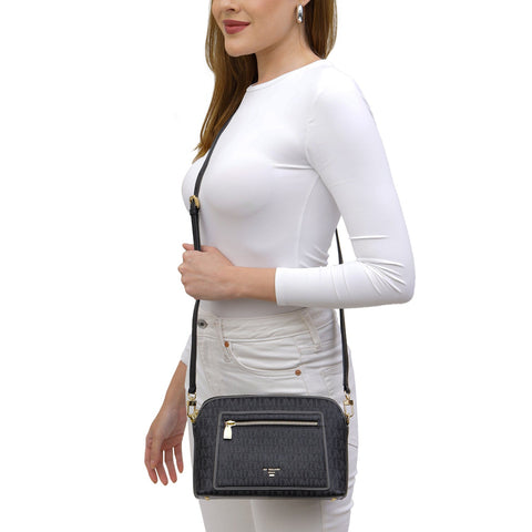 Small Monogram Leather Sling - Black