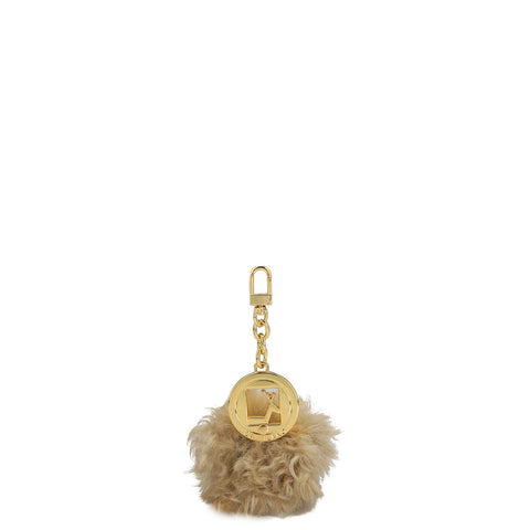 Fur Leather Bag Hanging - Beige