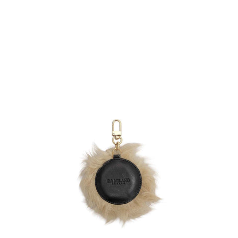 Fur Leather Bag Hanging - Beige