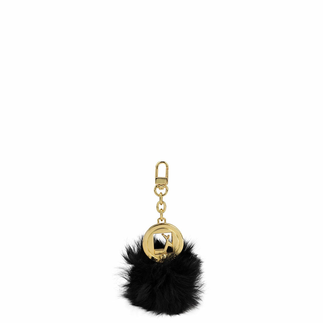 Fur Leather Bag Hanging - Black