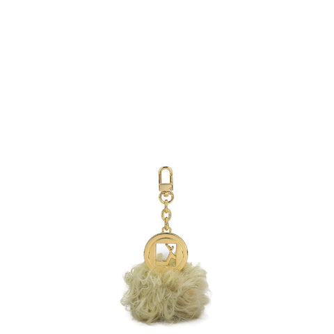 Fur Leather Bag Hanging - White
