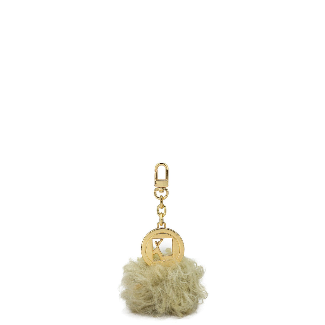 Fur Leather Bag Hanging - White
