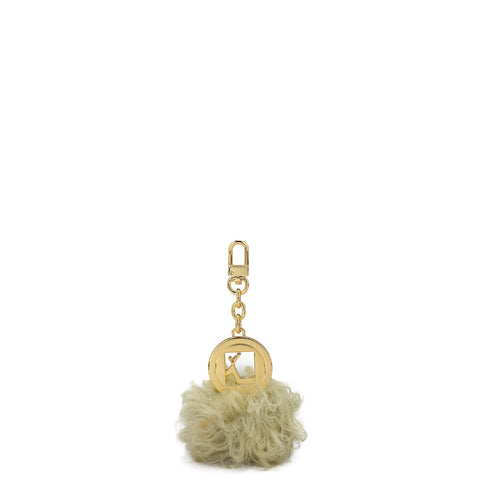 Fur Leather Bag Hanging - White