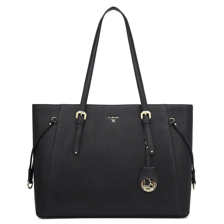 Large Franzy Leather Tote - Black