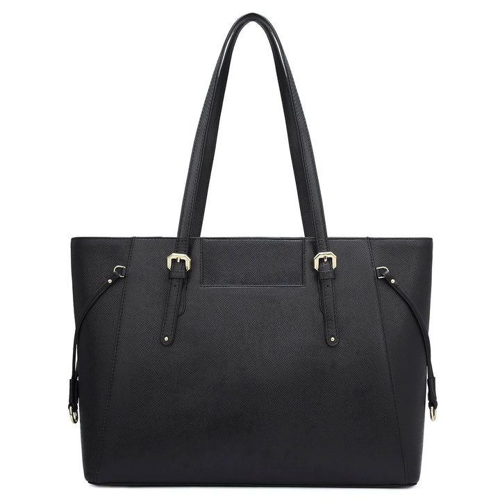 Large Franzy Leather Tote - Black