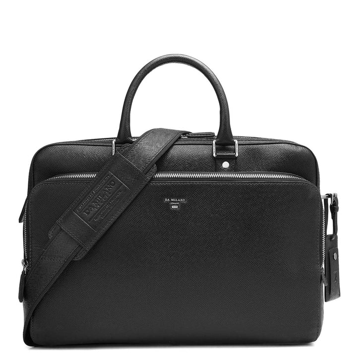 Franzy Leather Laptop Bag - Black