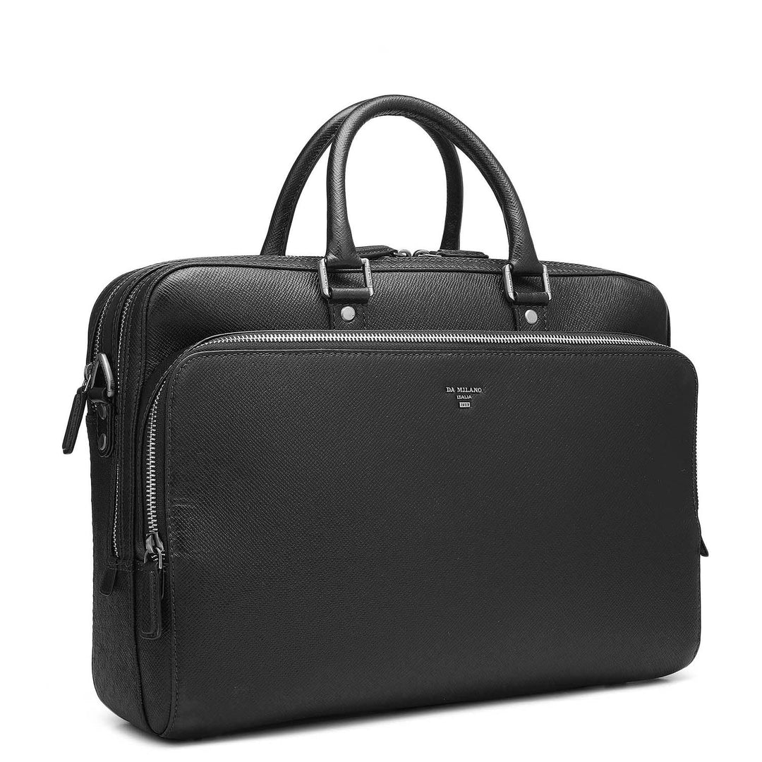 Franzy Leather Laptop Bag - Black