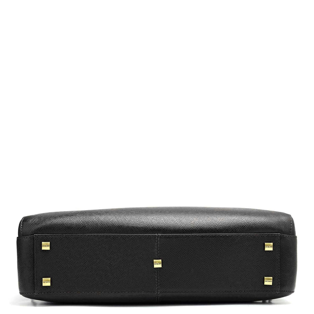 Franzy Leather Laptop Bag - Black