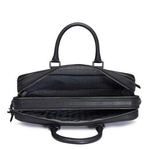 Franzy Leather Laptop Bag - Black