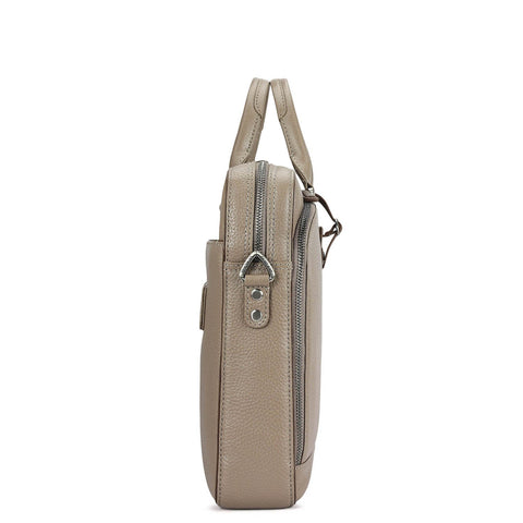 Wax Leather Laptop Bag - Smoke Grey