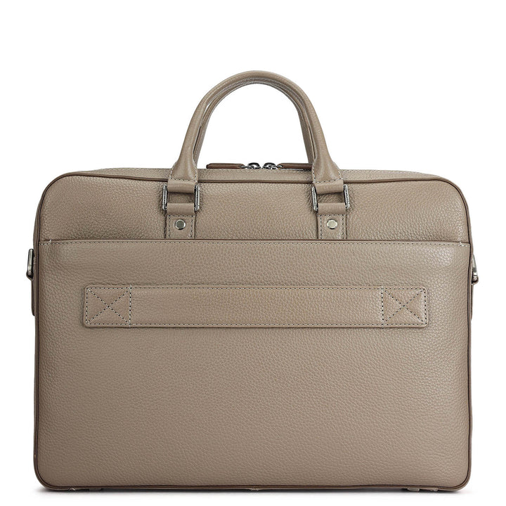 Wax Leather Laptop Bag - Smoke Grey