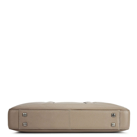 Wax Leather Laptop Bag - Smoke Grey