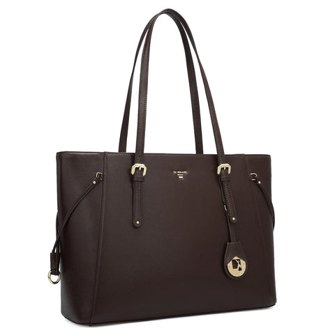 Large Franzy Leather Tote - Chocolate