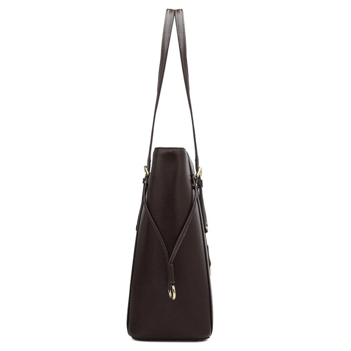 Large Franzy Leather Tote - Chocolate