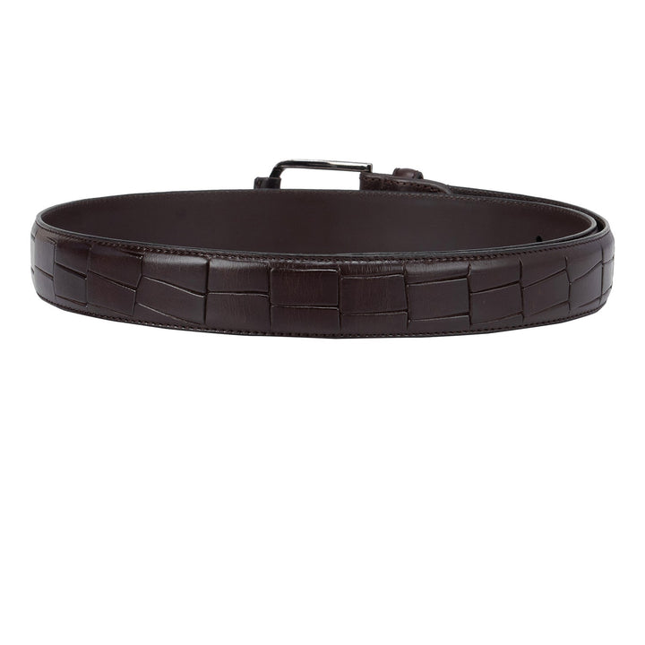 Brown Croco Textured Ladies Belt