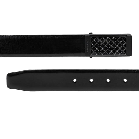 Casual Plain Leather Mens Belt - Black