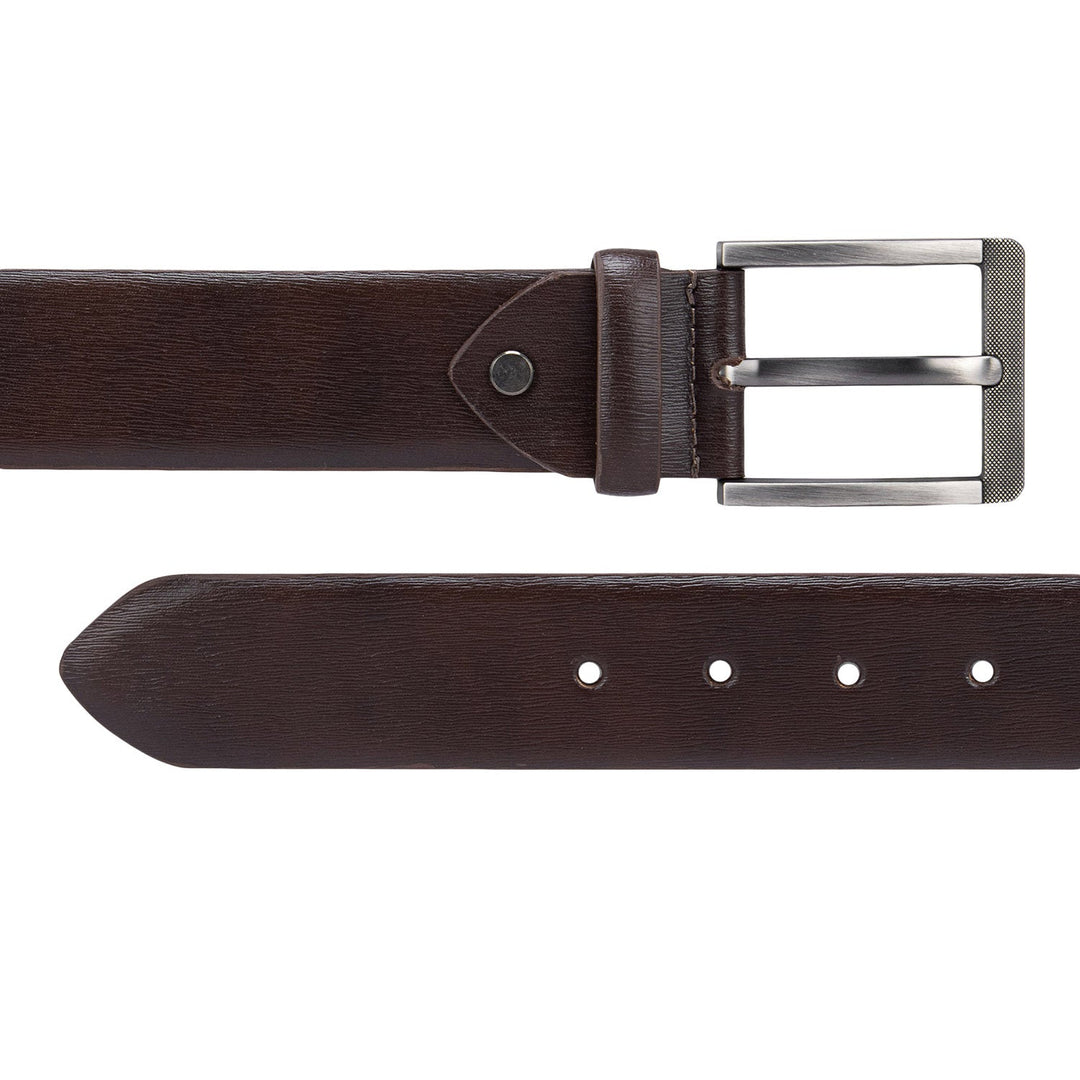 Formal Aztec Leather Mens Belt - Brown
