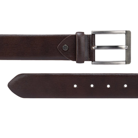 Formal Aztec Leather Mens Belt - Brown