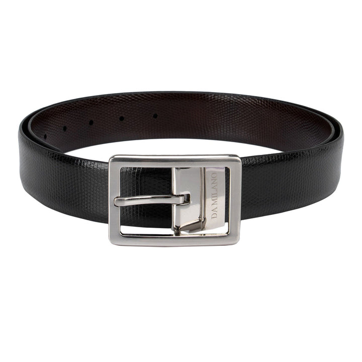 Formal Lizard Leather Reversible Mens Belt - Black & Brown