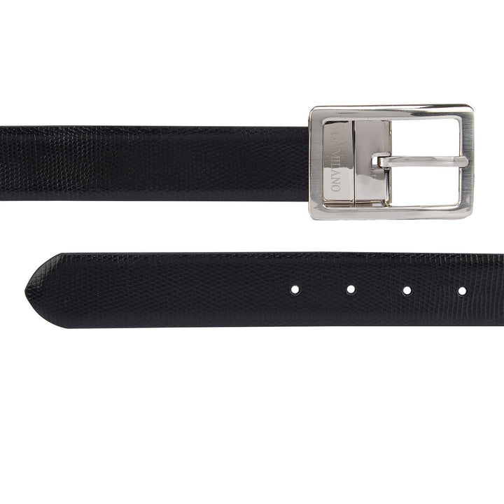 Formal Lizard Leather Reversible Mens Belt - Black & Brown