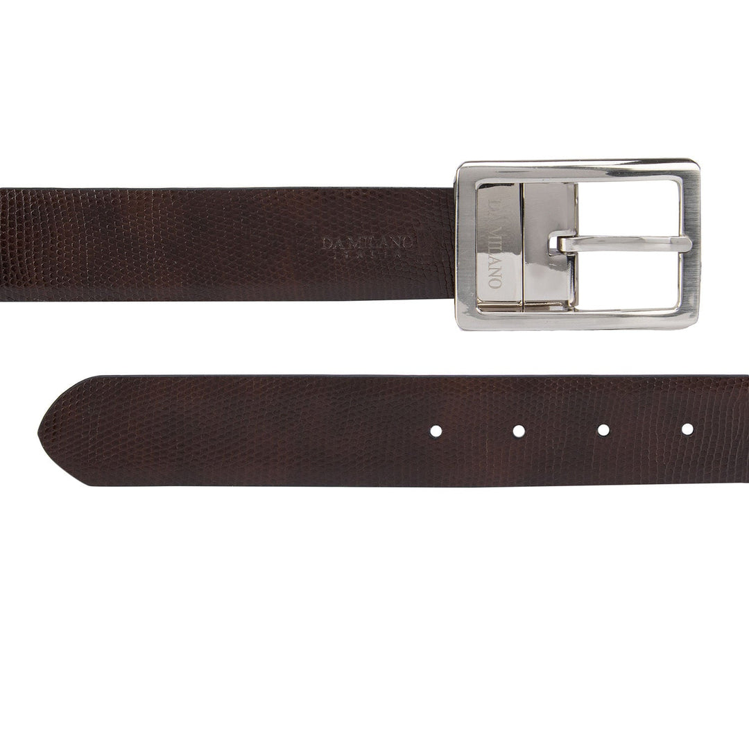 Formal Lizard Leather Reversible Mens Belt - Black & Brown