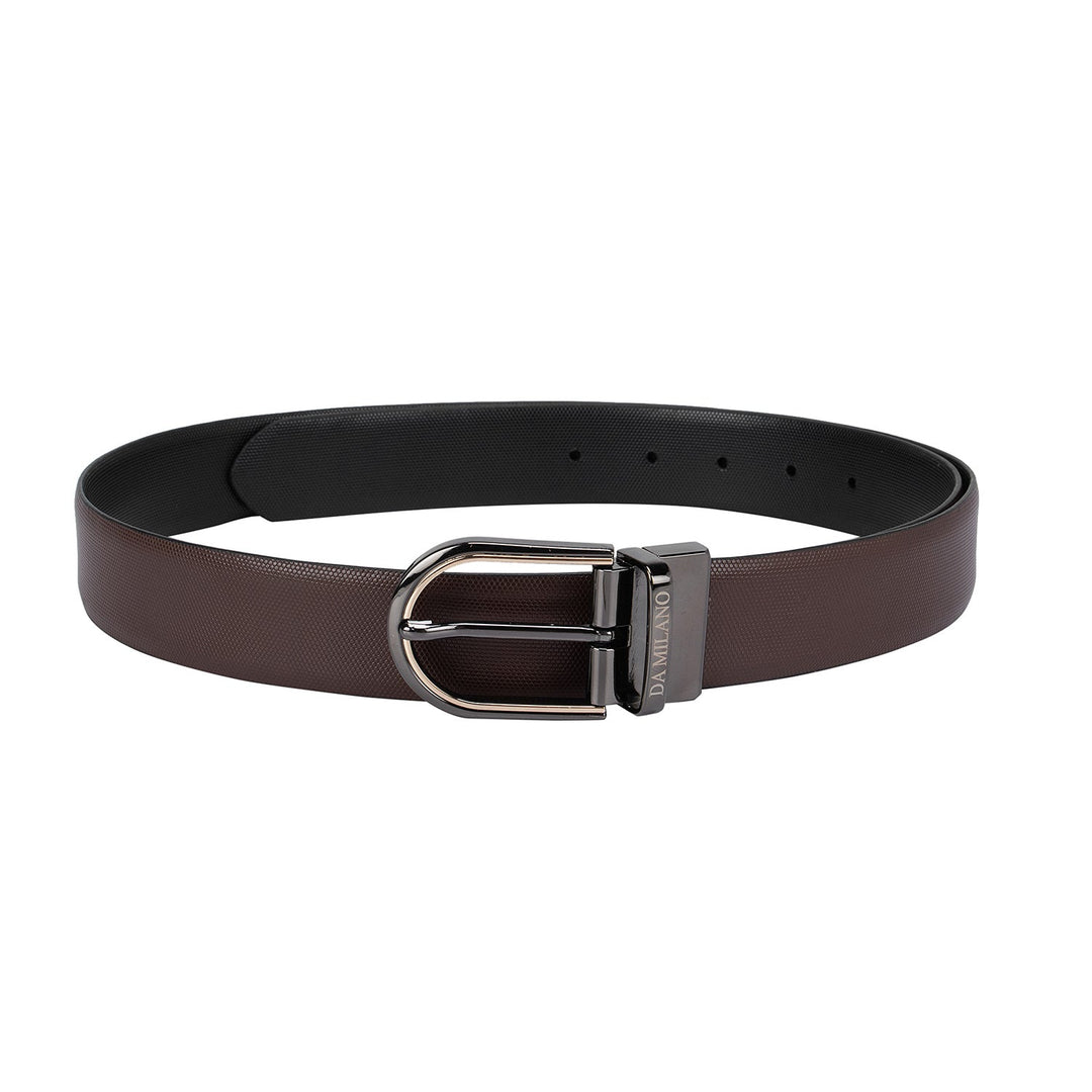 Casual Fish Leather Reversible Mens Belt - Brown & Balck