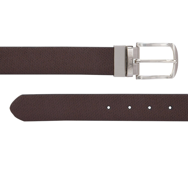 Casual Saffiano Leather Reversible Mens Belt - Brown and Black