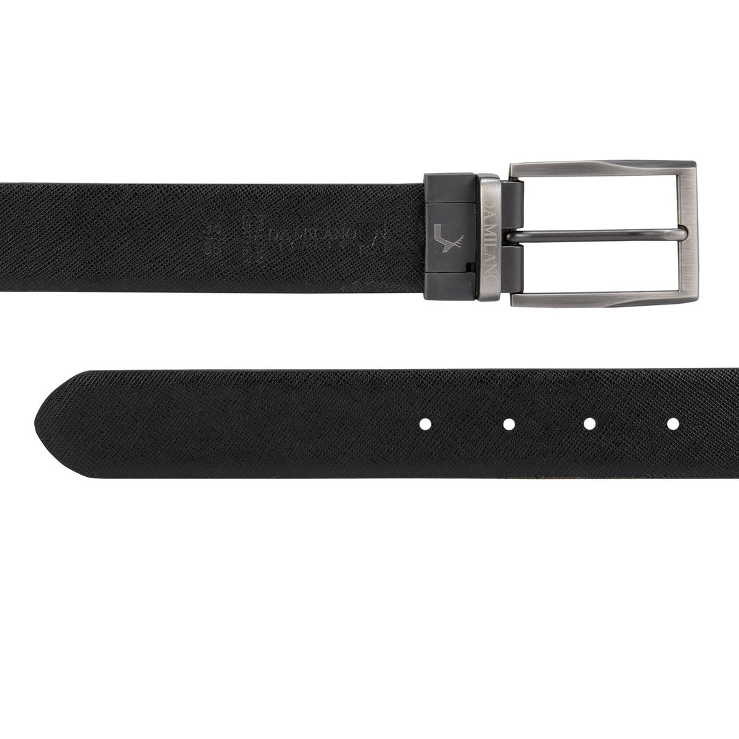 Casual Saffiano Leather Reversible Mens Belt - Brown & Black