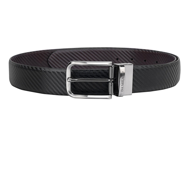 Casual Fish Leather Reversible Belt - Black