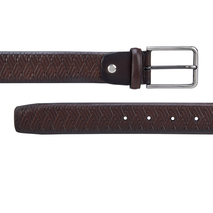 Brown Mat Emboss Men'S Belt