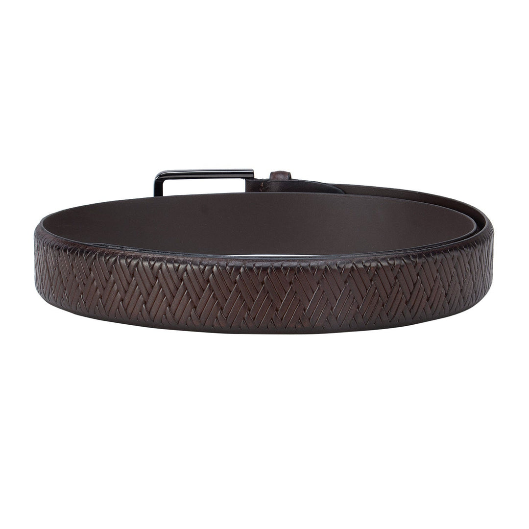 Brown Mat Emboss Men'S Belt