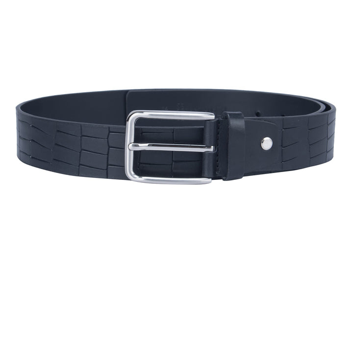 Semi Formal Croco Leather Belt - Black